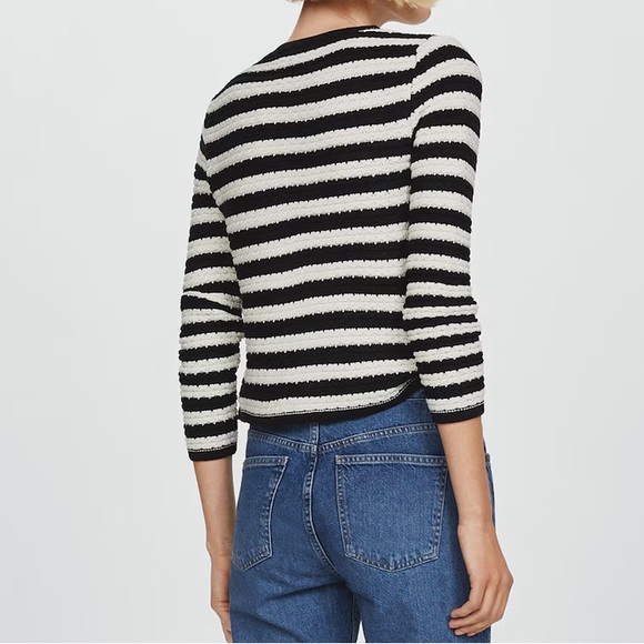 {Mango} Striped Cardigan with Jewel Buttons - Size S - Picture 4 of 12